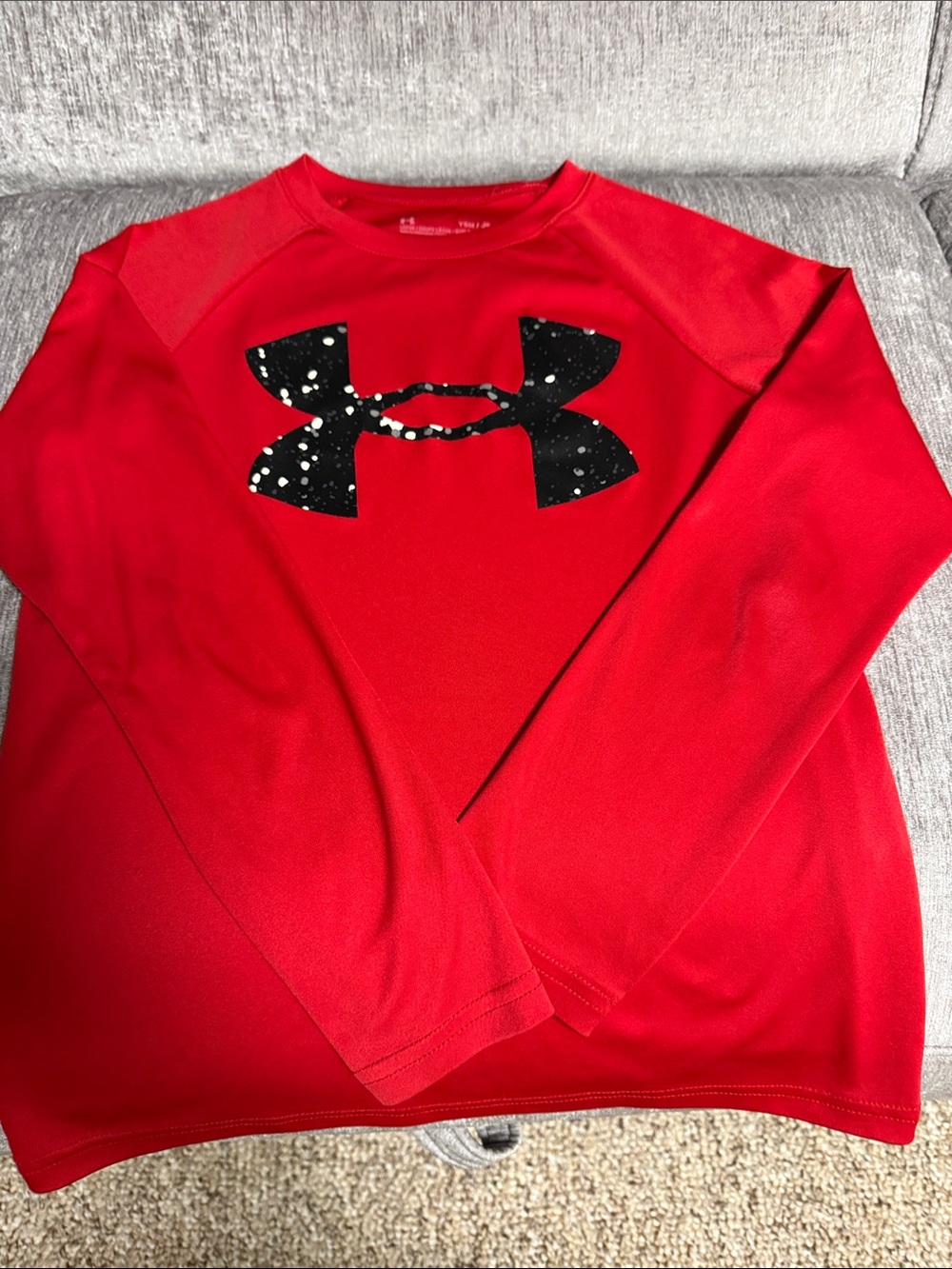 Under Armour Red Long Sleeve Boys' Logo Performance Shirt